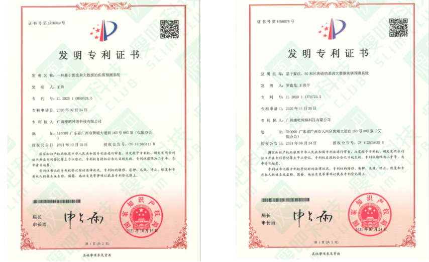 健康行业数字化革新，瘦吧科技多项疾病预测系统获批国家发明专利